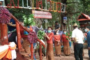 พิธีขึ้นบ้านใหม่เปิดสะพานต่างระดับเรือนไม้ไทดอนจาน 5 หลัง 5 ตำบล ถนนสายดอกจาน ยิ่งใหญ่